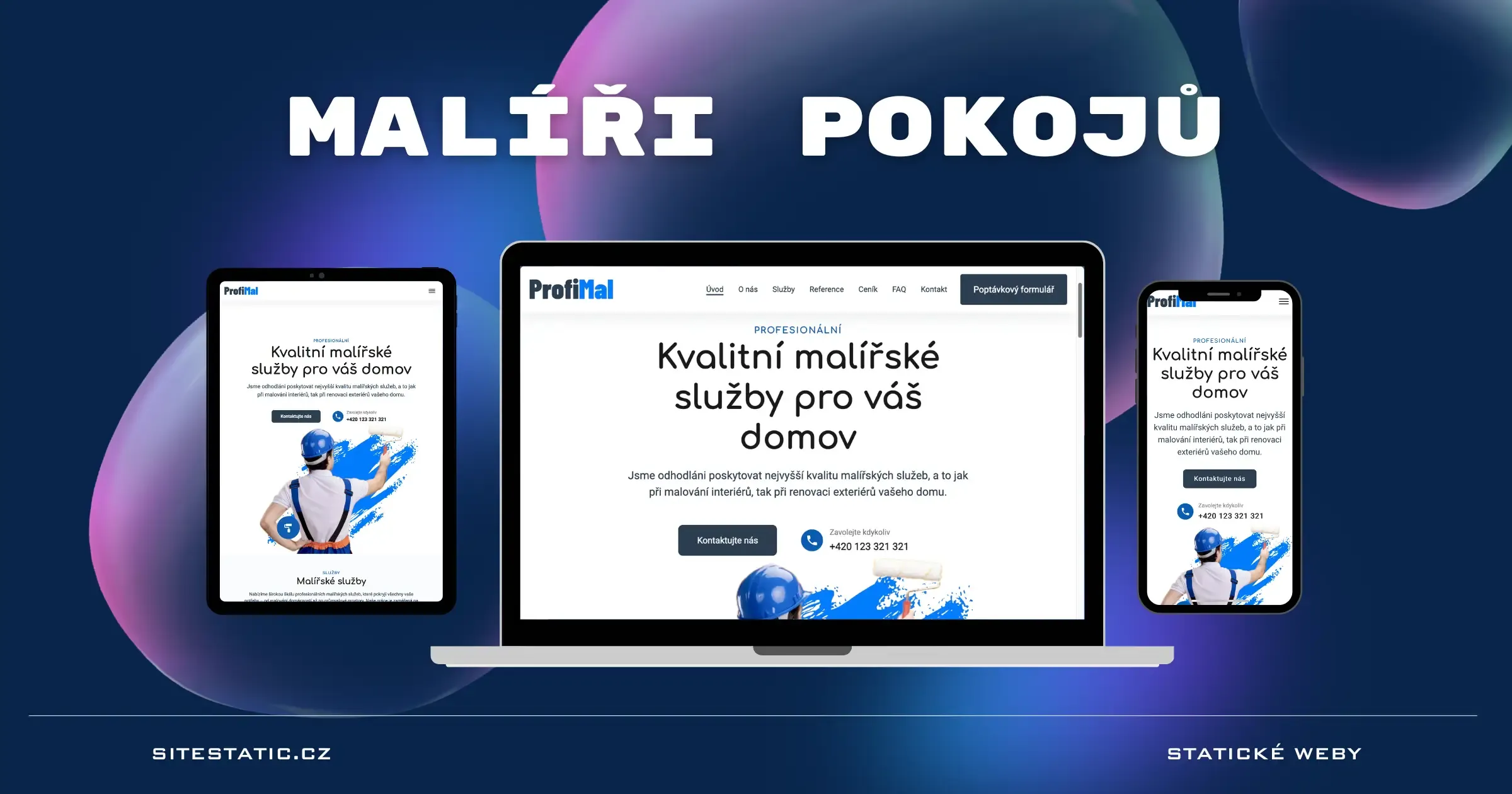 Náhled šablony webu pro malíře pokojů